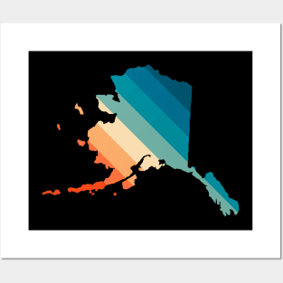 Alaska State Retro Map Posters and Art